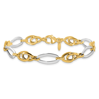 Polished Fancy Link Bracelet 7.75" - 8.25mm