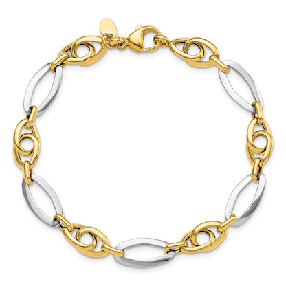 Polished Fancy Link Bracelet 7.75" - 8.25mm