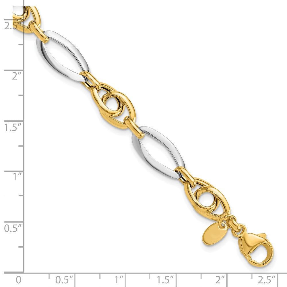 Polished Fancy Link Bracelet 7.75" - 8.25mm