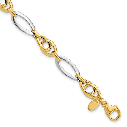Polished Fancy Link Bracelet 7.75" - 8.25mm