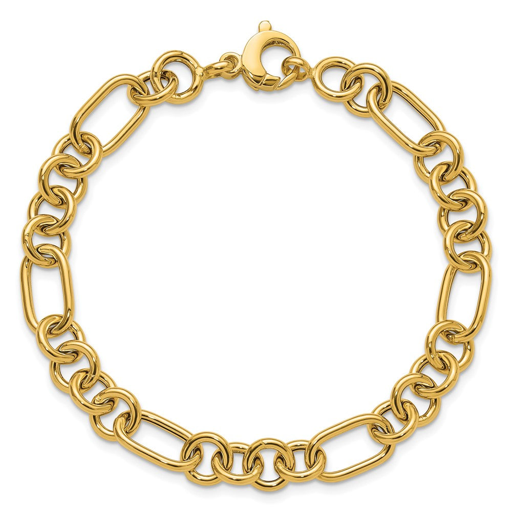 Polished Fancy Link Bracelet 7.75" - 7.9mm