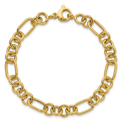 Polished Fancy Link Bracelet 7.75" - 7.9mm