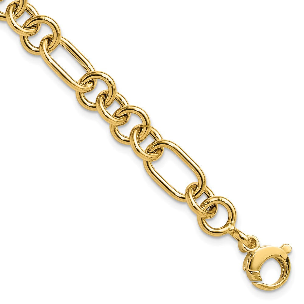 Polished Fancy Link Bracelet 7.75" - 7.9mm