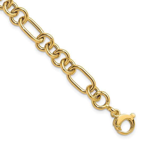 Polished Fancy Link Bracelet 7.75" - 7.9mm