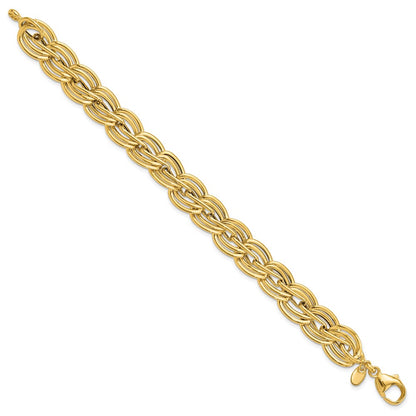 Polished Fancy Link Bracelet 7.5" - 12.4mm