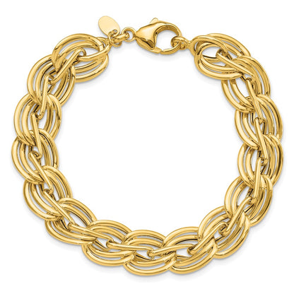 Polished Fancy Link Bracelet 7.5" - 12.4mm