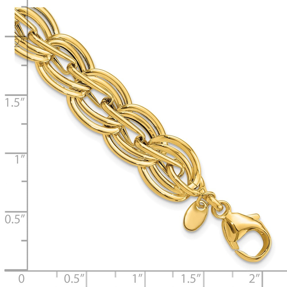 Polished Fancy Link Bracelet 7.5" - 12.4mm
