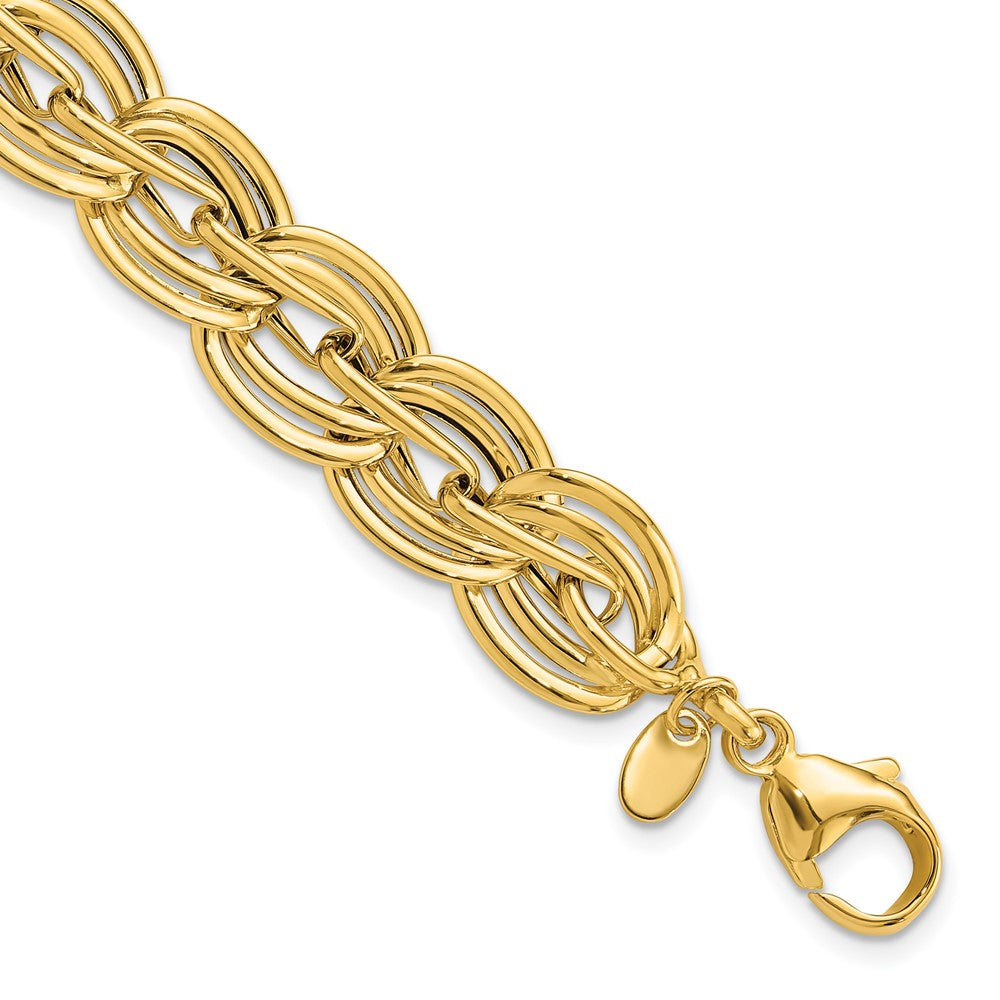 Polished Fancy Link Bracelet 7.5" - 12.4mm