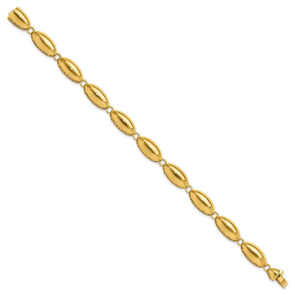 Polished Fancy Oval Link Bracelet 7.5" - 8.2mm
