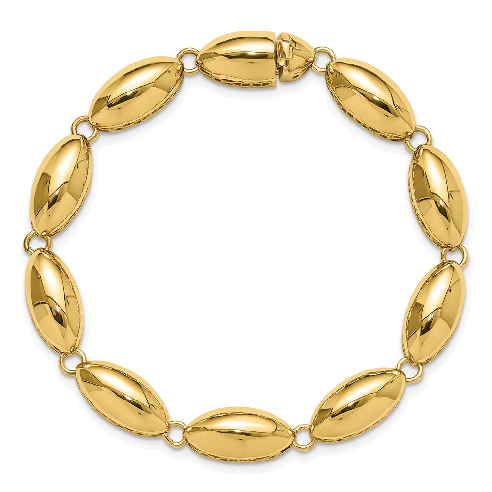 Polished Fancy Oval Link Bracelet 7.5" - 8.2mm