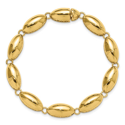 Polished Fancy Oval Link Bracelet 7.5" - 8.2mm
