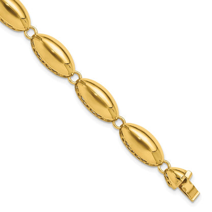 Polished Fancy Oval Link Bracelet 7.5" - 8.2mm