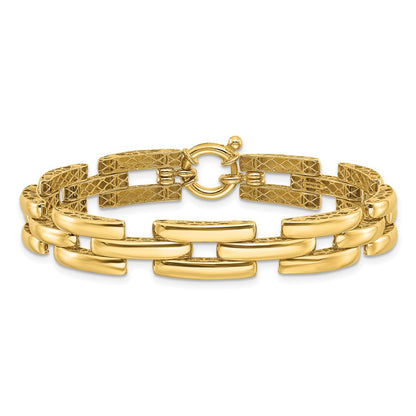 Polished Fancy Link Bracelet 7.5" - 8.9mm