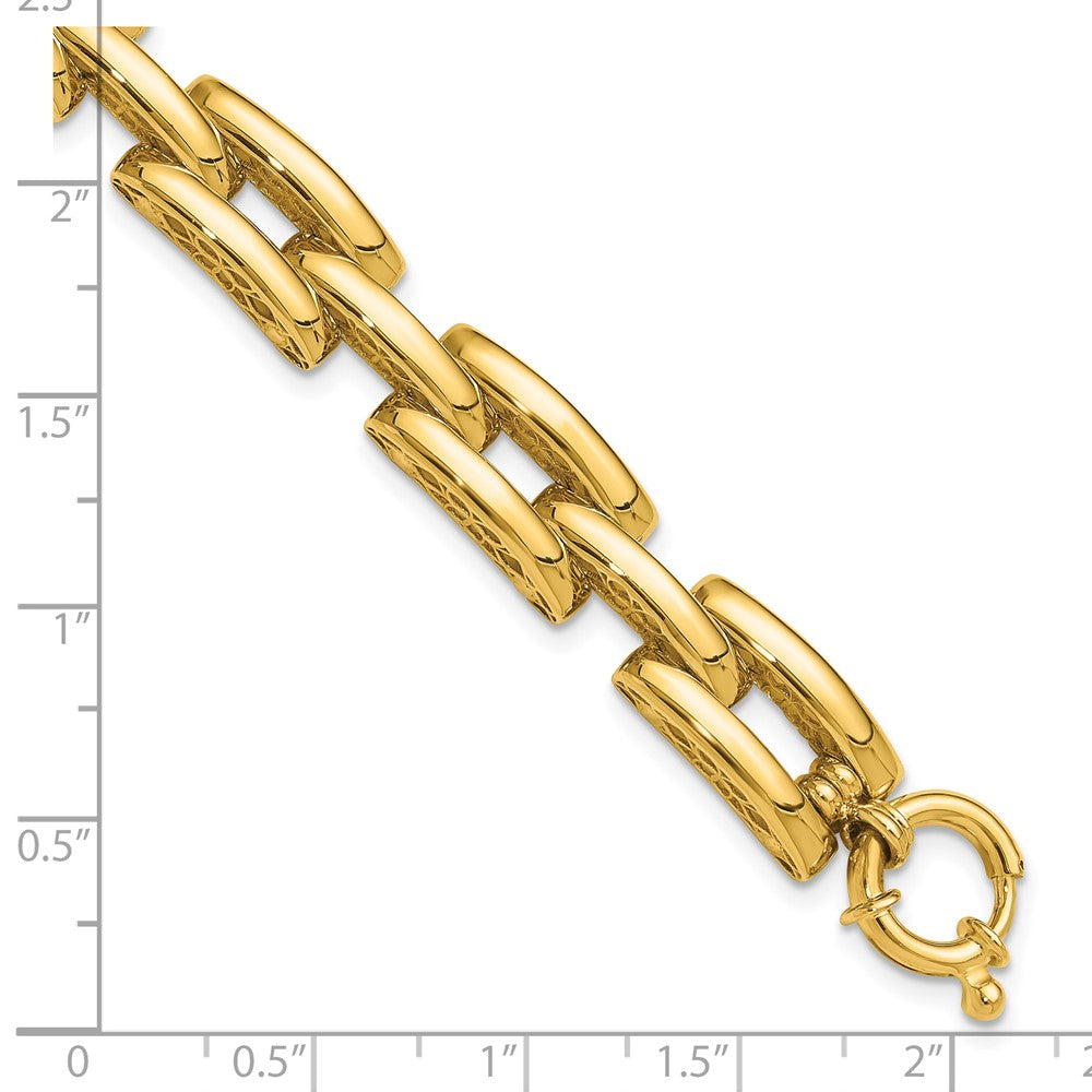 Polished Fancy Link Bracelet 7.5" - 8.9mm