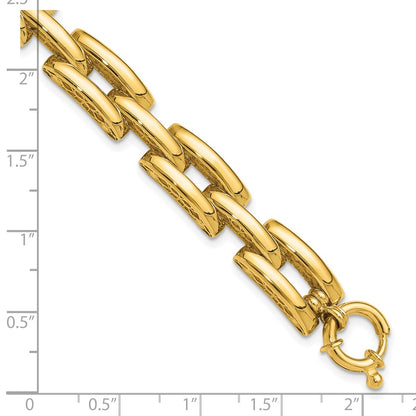 Polished Fancy Link Bracelet 7.5" - 8.9mm