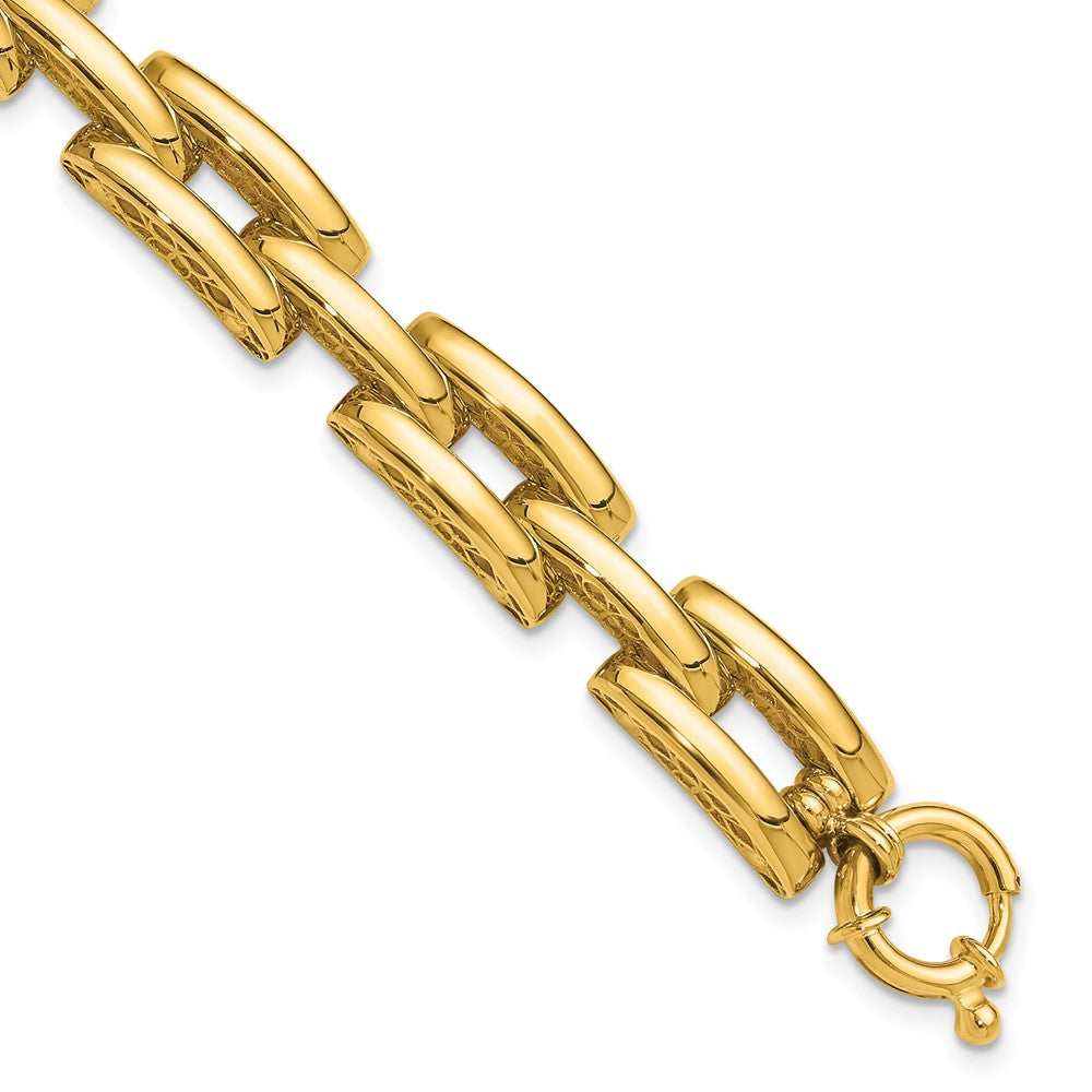 Polished Fancy Link Bracelet 7.5" - 8.9mm