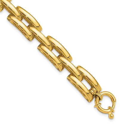 Polished Fancy Link Bracelet 7.5" - 8.9mm