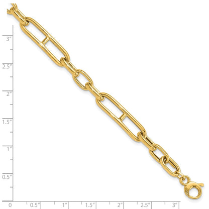 Polished Fancy Paperclip Link w/.5in ext. Bracelet