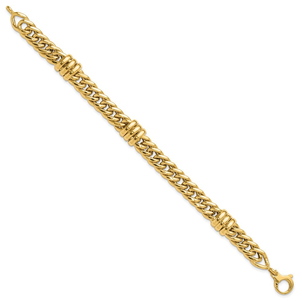 Polished Fancy Link Bracelet 7.5" - 10.2mm