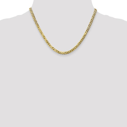 4.75mm Flat Beveled Curb Chain - Yellow Gold