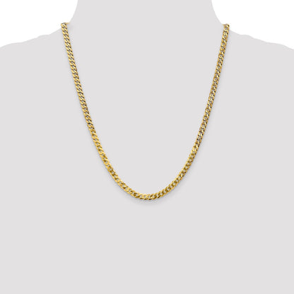 4.75mm Flat Beveled Curb Chain - Yellow Gold