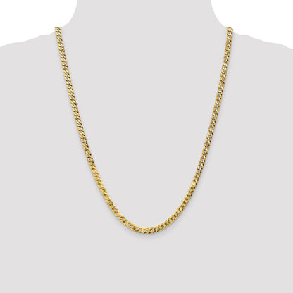 4.75mm Flat Beveled Curb Chain - Yellow Gold