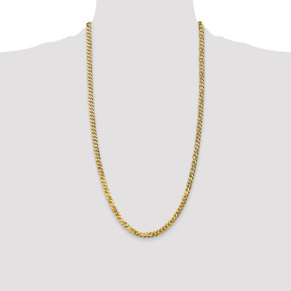 4.75mm Flat Beveled Curb Chain - Yellow Gold