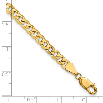 4.75mm Flat Beveled Curb Chain - Yellow Gold