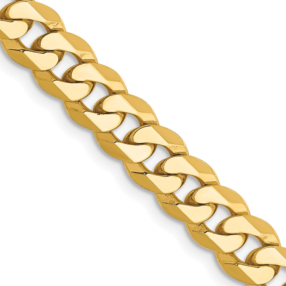 6.25mm Flat Beveled Curb Chain - Yellow Gold