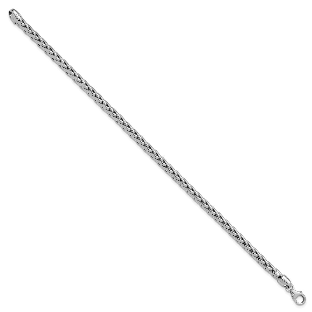 White Polished Wheat Chain Bracelet 8.25"