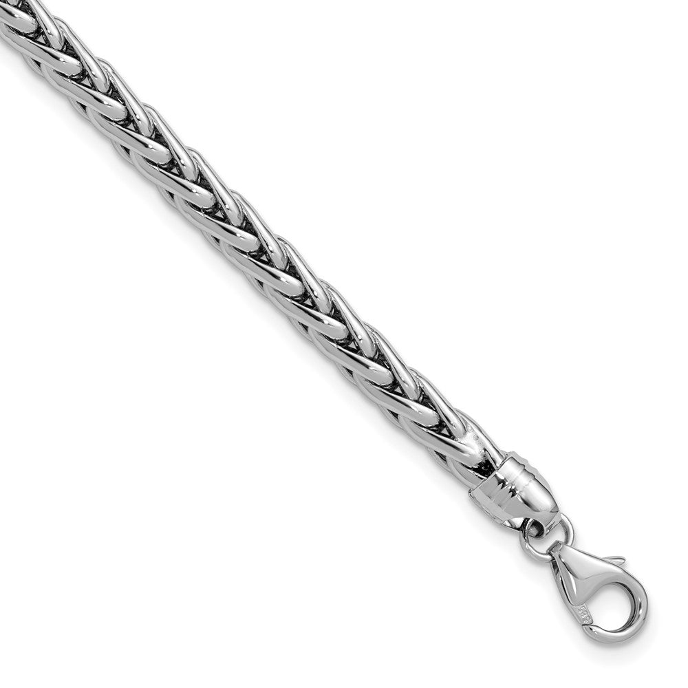 White Polished Wheat Chain Bracelet 8.25"