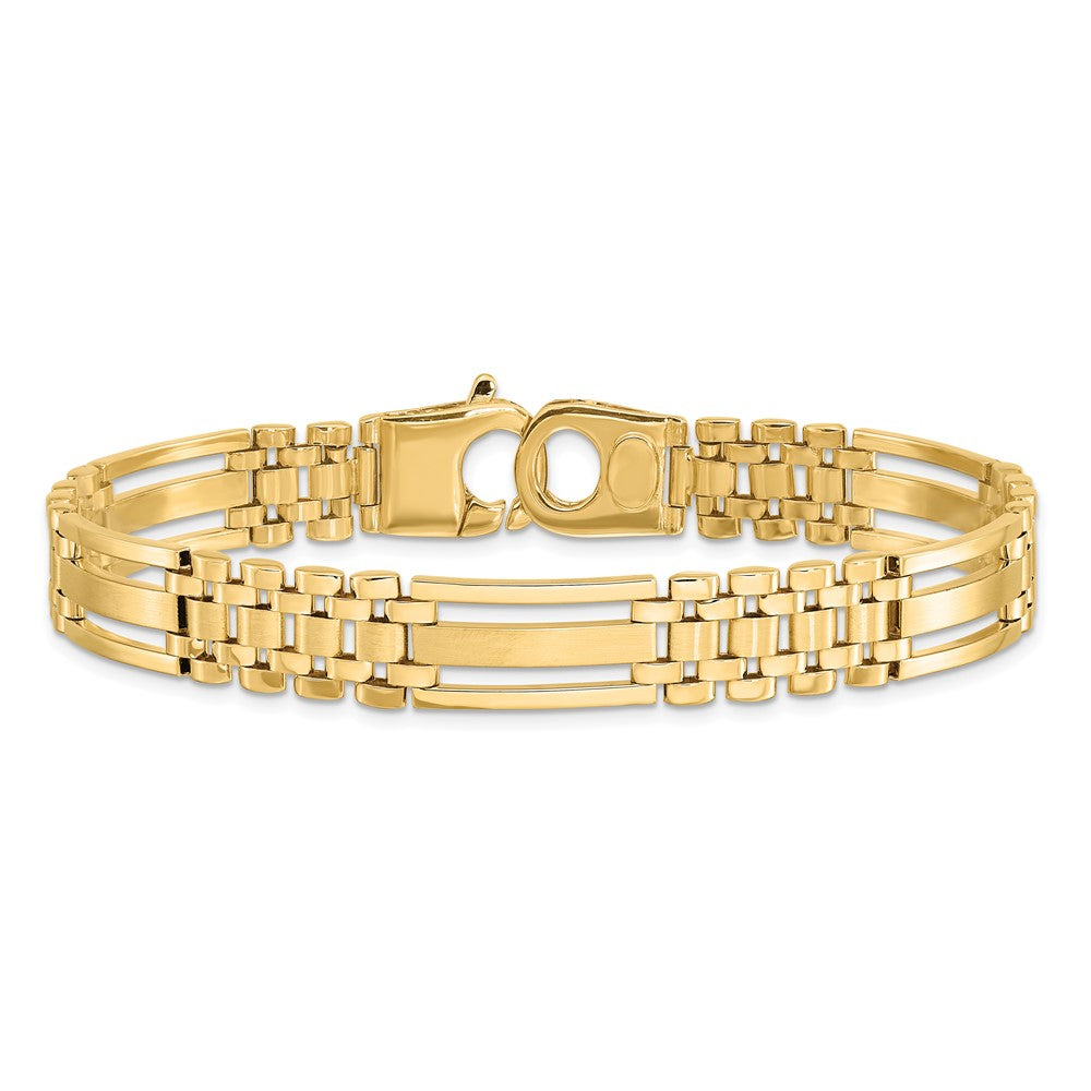 Polished and Satin Mens Link Bracelet 8.75" - 10.1mm