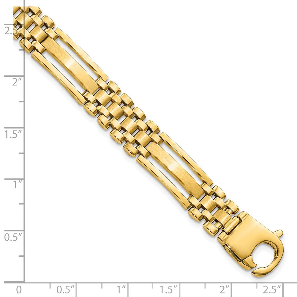 Polished and Satin Mens Link Bracelet 8.75" - 10.1mm