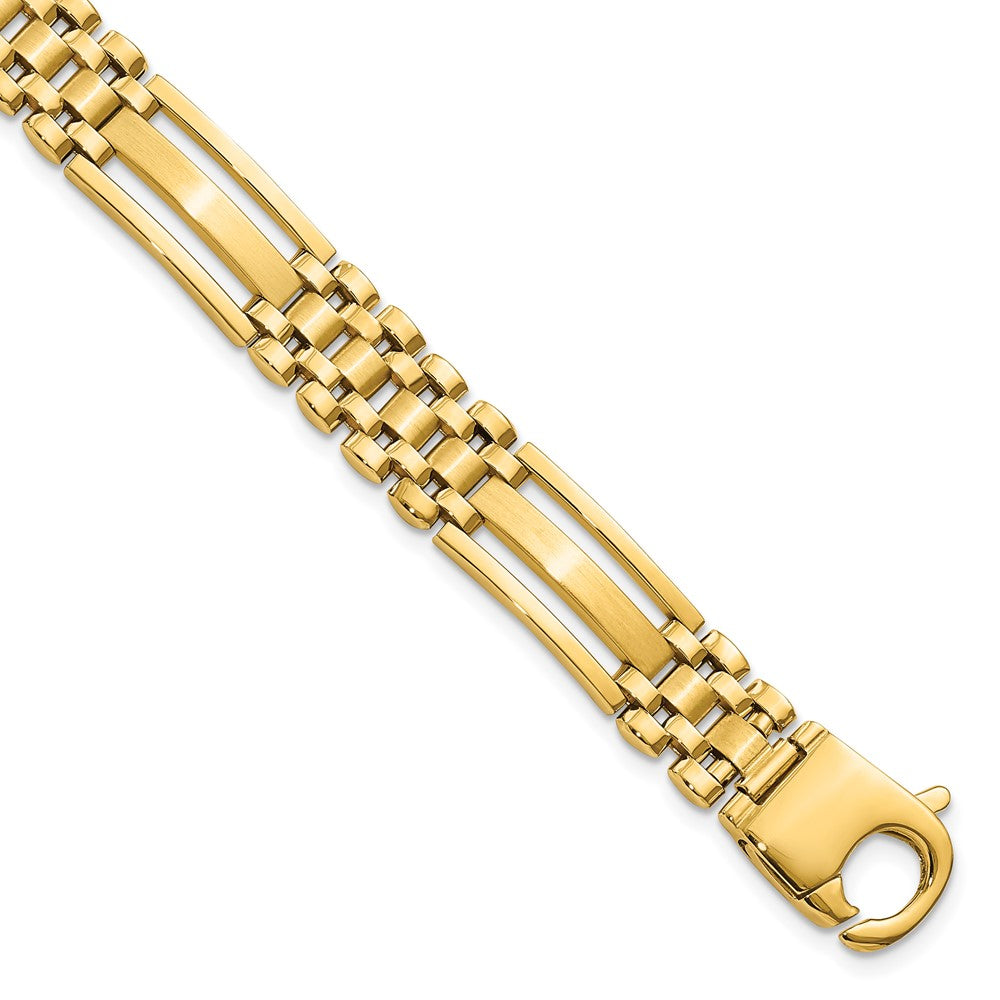 Polished and Satin Mens Link Bracelet 8.75" - 10.1mm