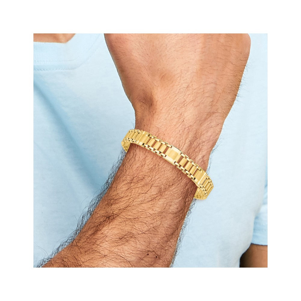 Satin & Polished Men's Link Bracelet 8.5"