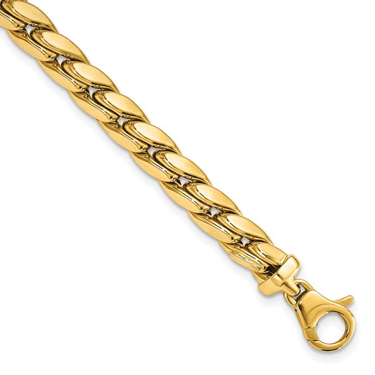 Polished Fancy Link Men's Bracelet 8.5" - 6.3mm