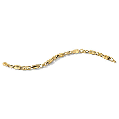 Polished and Grooved Fancy Link Men's Bracelet 8.5"