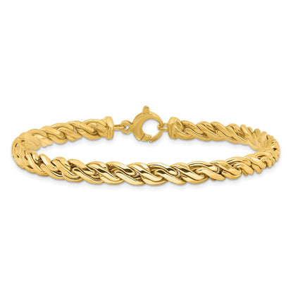 Polished Fancy Twist Bracelet 8"