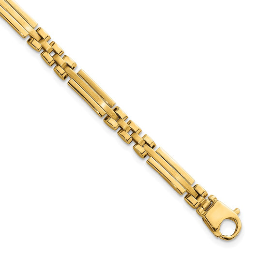 Polished and Brushed Fancy Multi Link Bracelet 8" - 5mm