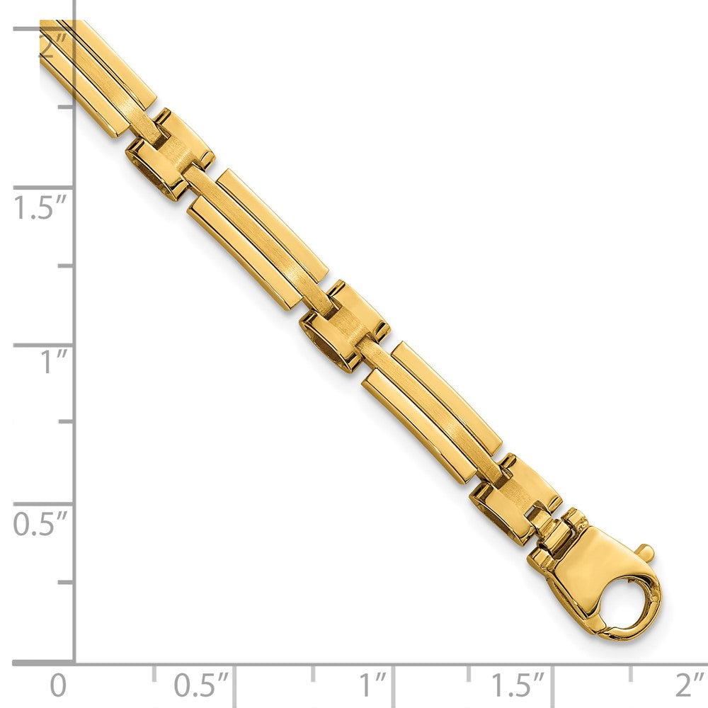 Polished and Brushed 5mm Fancy Link Bracelet 8"