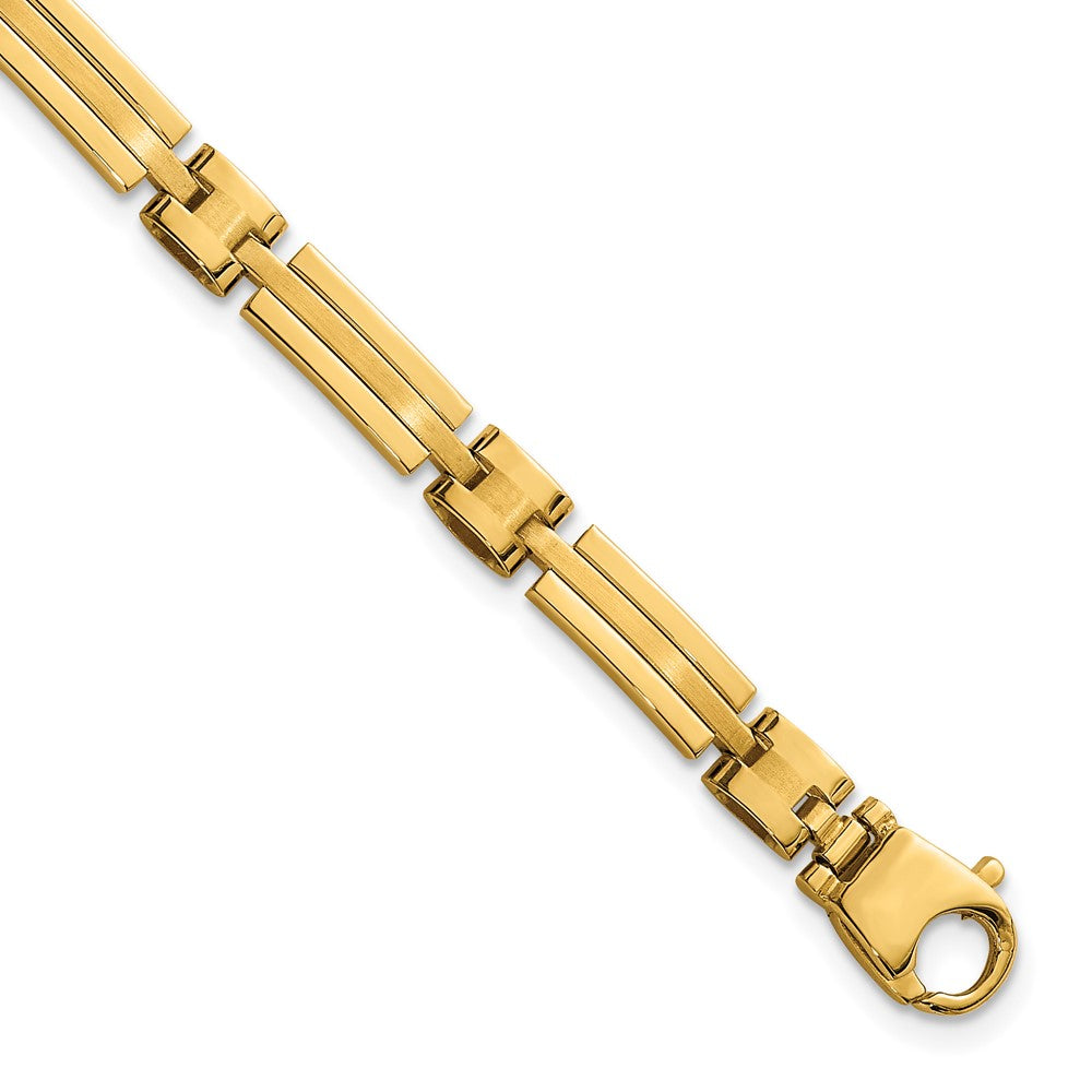 Polished and Brushed 5mm Fancy Link Bracelet 8"
