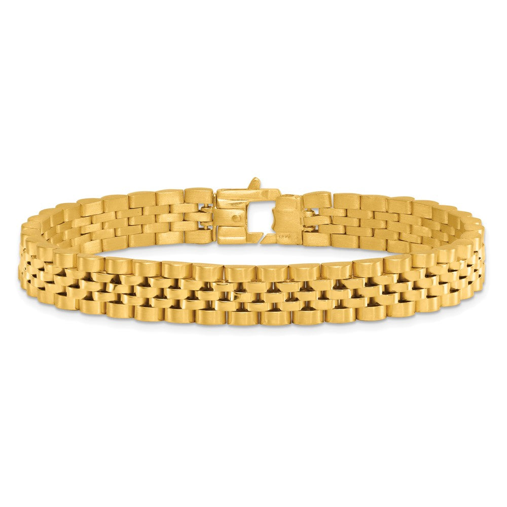 Brushed and Polished Fancy Link 10mm Men's Bracelet 8.5"