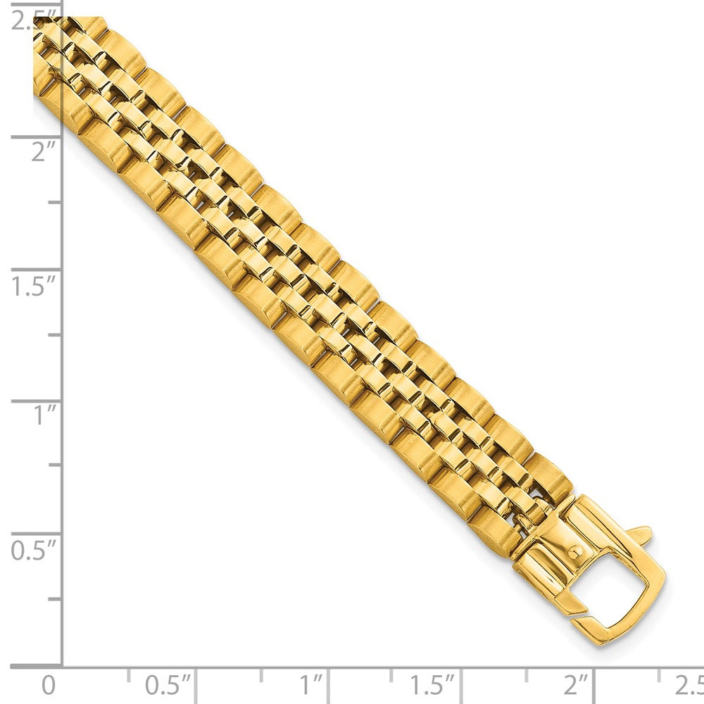 Brushed and Polished Fancy Link 10mm Men's Bracelet 8.5"