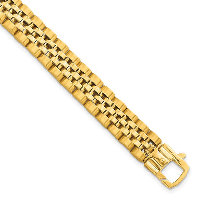 Brushed and Polished Fancy Link 10mm Men's Bracelet 8.5"