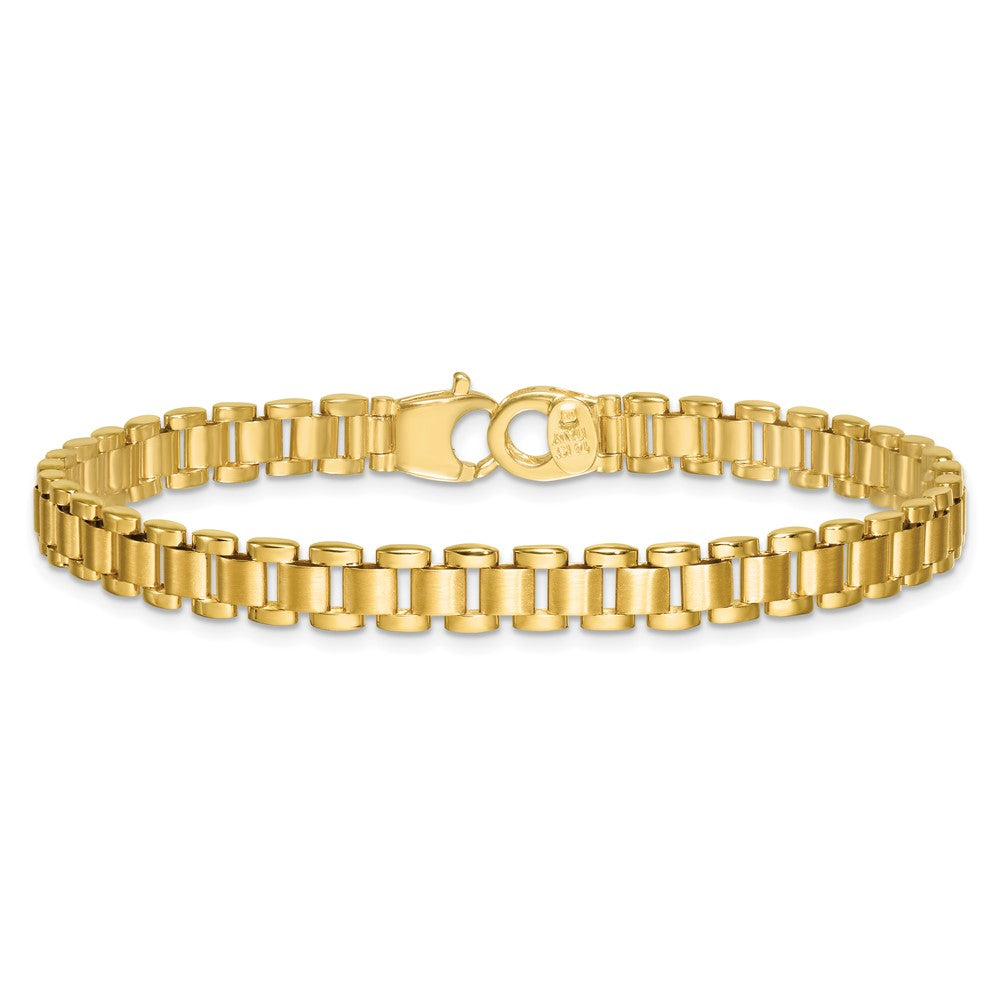 Polished and Brushed Fancy Link Bracelet 8" - 6.23mm