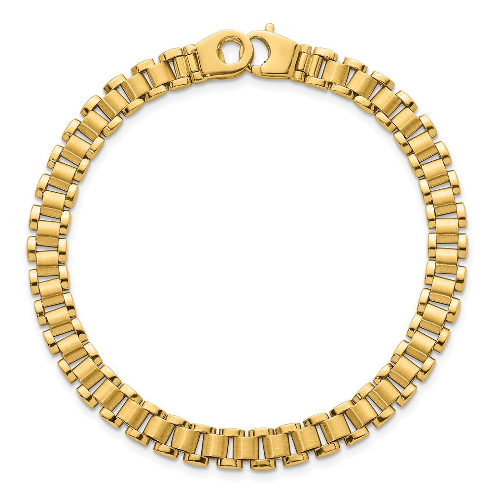 Polished and Brushed Fancy Link Bracelet 8" - 6.23mm