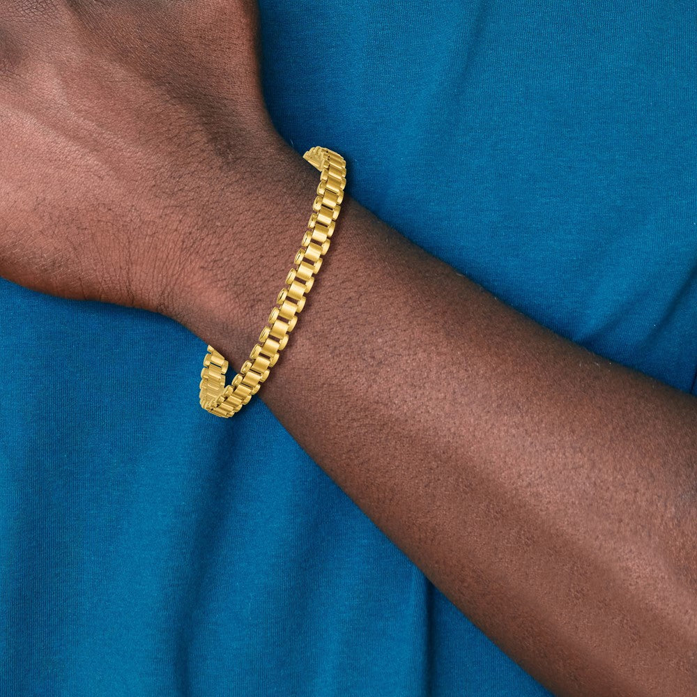 Polished and Brushed Fancy Link Bracelet 8" - 6.23mm