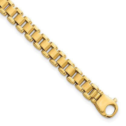 Polished and Brushed Fancy Link Bracelet 8" - 6.23mm
