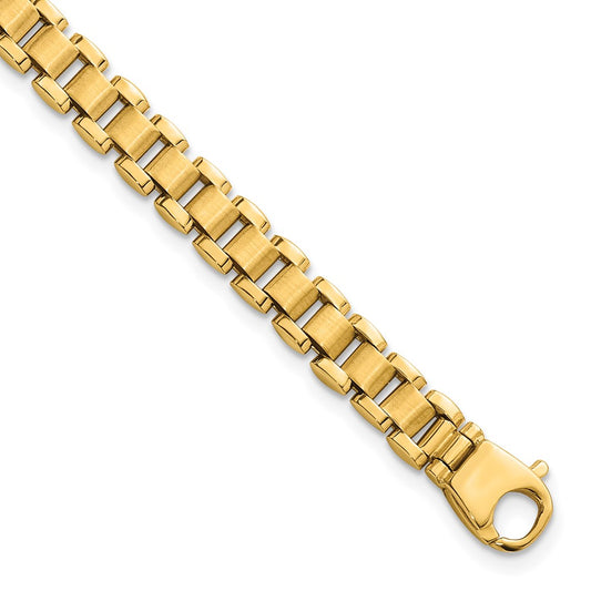 Polished and Brushed Fancy Link Bracelet 8" - 6.23mm