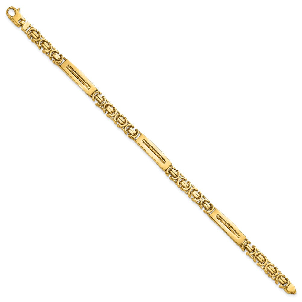 Polished Fancy Link and Bars Men's Bracelet 8"